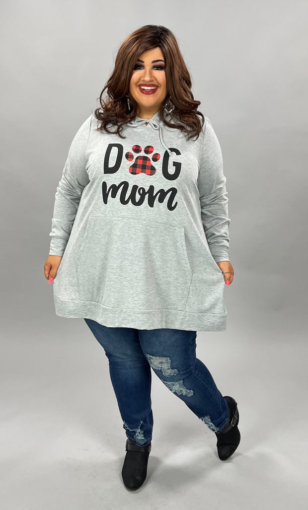 92 HD-D {Happy Moments} GRAY *** FLASH SALE***Dog Mom Hoodie CURVY BRAND!! EXTENDED PLUS SIZE 3X 4X 5X 6X