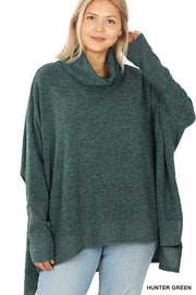 85 or 59 SLS-G {Reflections} Hunter Green***SALE*** Oversized Turtleneck Top PLUS SIZE 1X 2X 3X