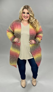 37 OR 12 OT-P {All The Fuss} Burgundy Ombre Cardigan PLUS SIZE 1X 2X 3X