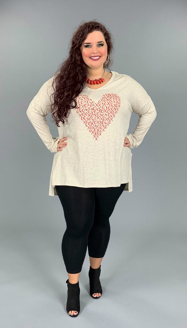 GT-F {Love Always} *Long Sleeve Printed Top with "XOXO" Heart