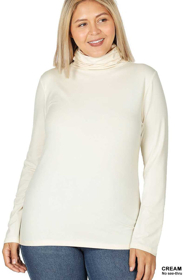 56 SLS-E {Best There Is} Cream Gathered Turtleneck Top PLUS SIZE 1X 2X 3X***SALE***