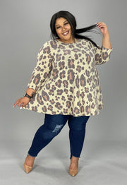20 PQ-A {Every Little Thing} Tan Leopard Print Top EXTENDED PLUS SIZE 3X 4X 5X