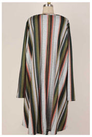 PLS-G {Completely Yours}  ***FLASH SALE***Grey Green Stripe Knit Dress EXTENDED PLUS SIZE 3X 4X 5X