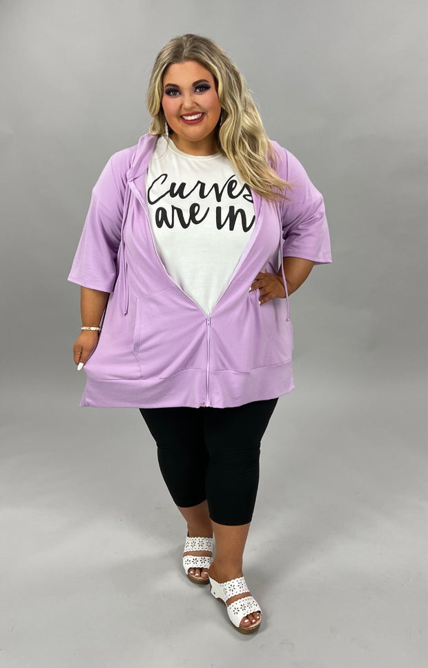 89 OT-G {Paint the Town} LILAC ***FLASH SALE!!! French Terry Hoodie CURVY BRAND!! EXTENDED PLUS SIZE 3X 4X 5X 6X