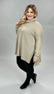 74 OR 57 SLS-M {A Must Have} Mocha Ribbed Turtleneck Top PLUS SIZE 1X 2X 3X***SALE***