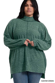 45 SLS-D {My Favorite Sweater} Hunter Green Fleece Sweater PLUS SIZE 1X 2X 3X