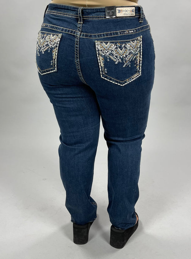 BT-D {Grace} Jeans with Multi Color Detailing