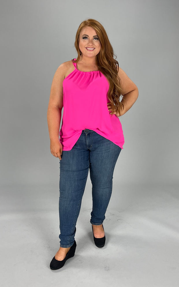 27 SV-C {Showing Out} Fuchsia Sleeveless***SALE*** Top PLUS SIZE 1X 2X 3X