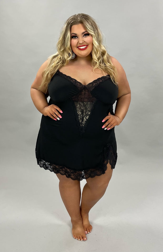 29 OR 99 SV-D {Hold On} Black Lace Trim Lingerie CURVY BRAND!! EXTENDED PLUS SIZE 1X 2X 3X 4X 5X 6X***FLASH SALE***