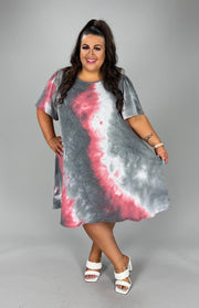 54 PSS-O {Glowing Embers} Rose Charcoal***SALE*** Tie Dye Dress EXTENDED PLUS 3X 4X 5X