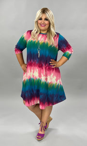 90 PQ-S {Day For Love} Magenta/Multi-Color Print Dress SALE!! PLUS SIZE 1X 2X 3X