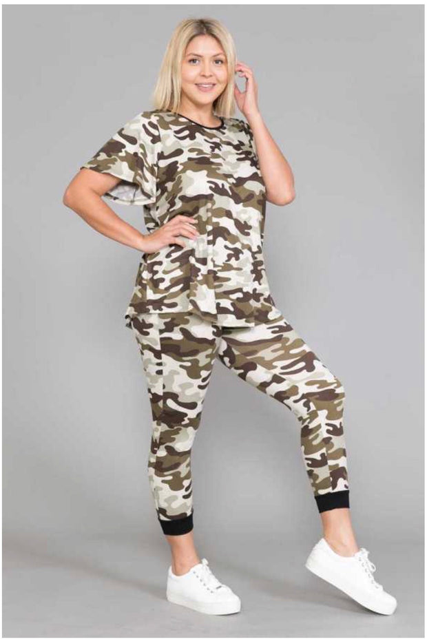 63 SET-G {Camo Fanatic} Camouflage SALE Printed Lounge Wear EXTENDED PLUS SIZE 4X 5X 6X