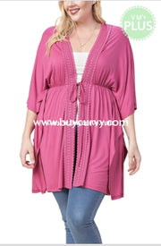 Ot-C Pink Humble & Kind Open Cardi With Embroidery Sale!! Outerwear