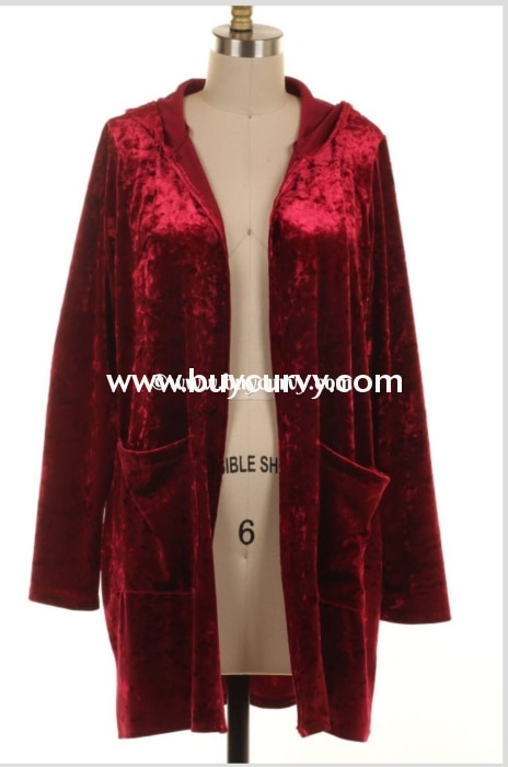 Ot-O Mulberry Soft Velour Hooded Cardi With Sequined Elbow Patches Sale!! Outerwear