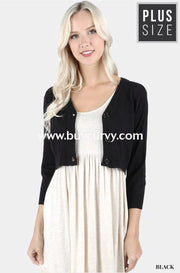 Ot-V {That French Look} Black Button-Front Sweater Outerwear