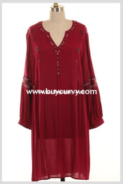 Sd-V Burgundy With Beaded & Embroidery Detail Sale! Solid With