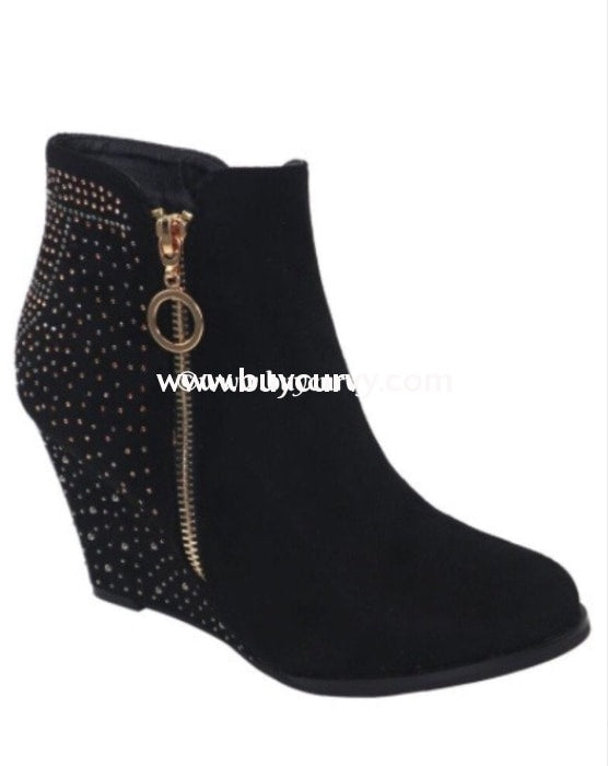 Shoes Weeboo Midnight Suede Booties W/ Rhinestone Detail Sale! Shoes